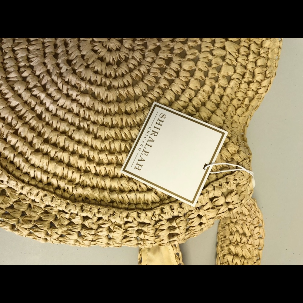 Shiraleah Raffia Straw W/Pom Pom Crossbody Bag - Picture 8 of 9